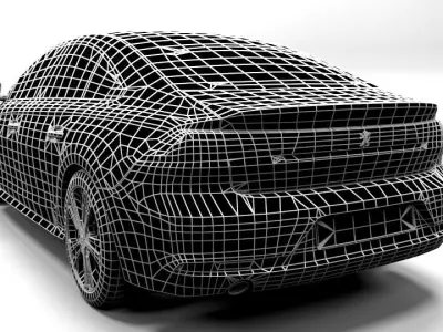 PEUGEOT 508 SEDAN 2019 Low-poly 3D model