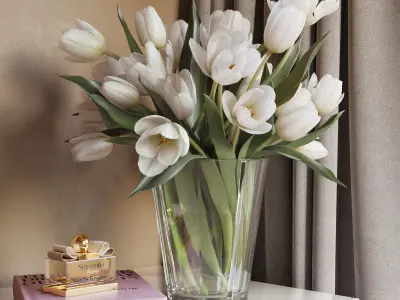 Tulip Flowers 4 in 1 Low-poly 3D model