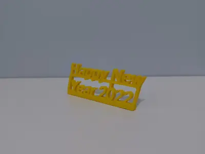 Happy New Year 2022 3D PRINT MODEL Free 3D print model