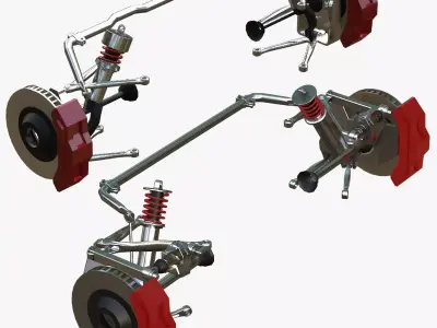 suspension system Low-poly 3D model