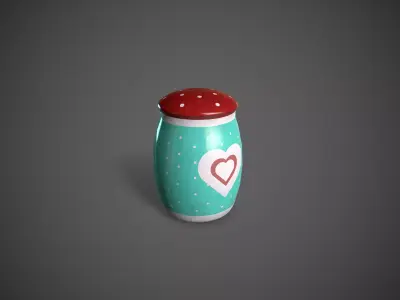 Decorative Salt Shaker Dirty Item Low-poly 3D model