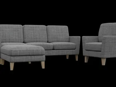 FurnitureSet Pack 01 Low-poly 3D model