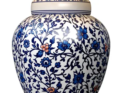 Ralph Lauren Chinoiserie Porcelain Nightstand Asian Table Lamps 3D model