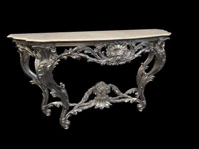 Vintage Gothic Marble Table - PBR - Textured 3D model