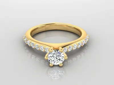Ring M29   The luxury female ring with gem wedding 3D print model