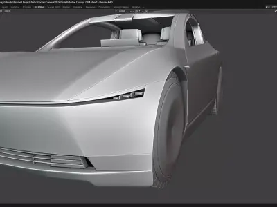 Tesla Robotaxi concept 2024 Low-poly 3D model