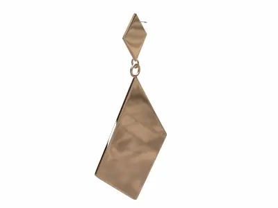 Gold Enamel Earrings 3D model