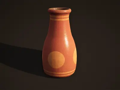 Vase Game Ready wooden bottle Low-poly 3D model
