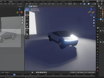 CYBERTRUCK futuristic vehicle Low-poly 3D model