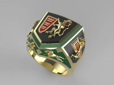 Enamel Lion Rings 3D print model