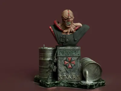 Nemesis Resident evil bust Fant art  3D print model