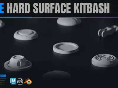 Nuts Screws and Sci-fi Shapes Kitbash  Free 3D model