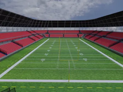 American Football Stadium Low-poly 3D model
