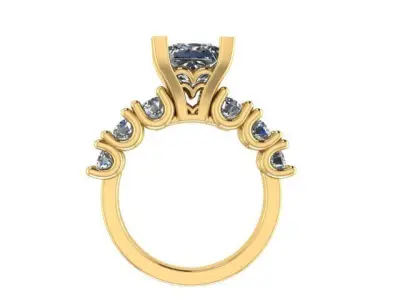 Princess ring big Engagement 3D print model