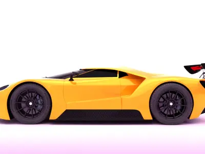 Bumble bee version Sports Car 3D Model  Blender Shaded Low-poly 3D model