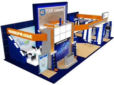  Booth Exhibition Stand a584a 3D model