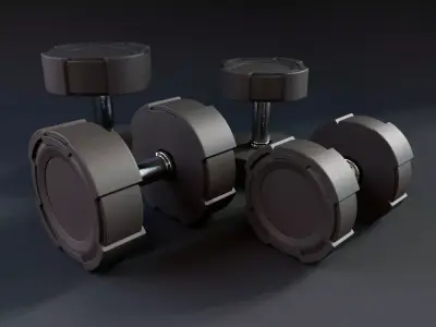  Hammer Strength Rubber Coated Dumbbells 3D model