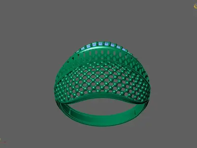 Women Ring With Stone Diamond Ready STL 3DM Models Womens Rings 3D print model