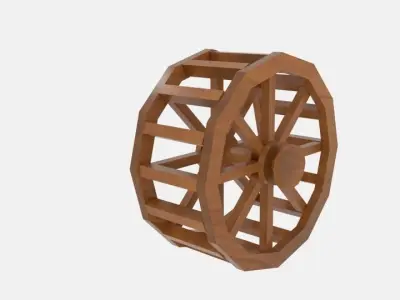 Wheel Water Low-poly 3D model