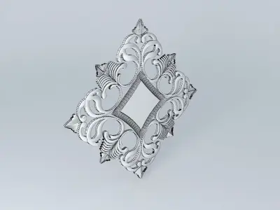 Silver and gold antique mirror Free 3D model