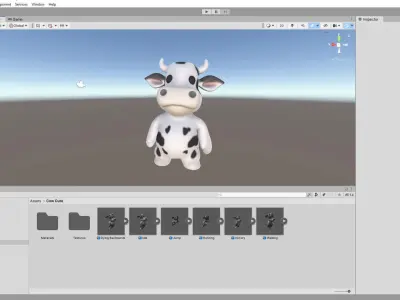 Little animal baby - Cow cute - Animated Low-poly 3D model