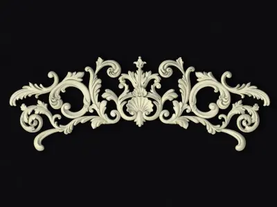 Central decor ornament for furniture 3D model 993