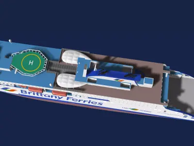Ferry GUILLAUME DE NORMANDIE Brittany Ferries print ready model 3D print model