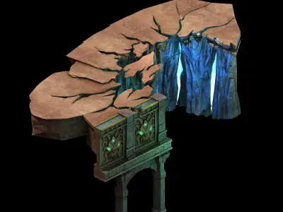 Stone Funeral Place - Cliff 01 3D model