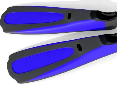 Dive Flippers Blue Low-poly 3D model