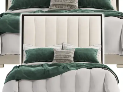 Faux Leather Bed By Homary 3D model