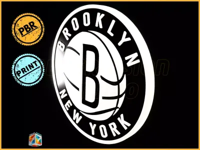Brooklyn Nets logo - Cinematic - 3D print 3D model