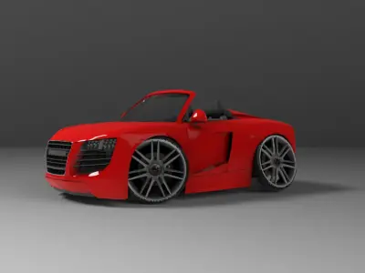 Audi R8 cartoon car  Low-poly 3D model