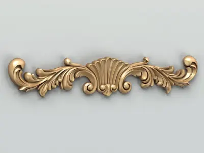 Carved decor horizontal 023 3D model