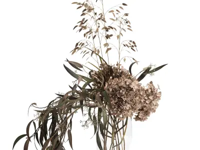 Dry bouquet and book 3D model