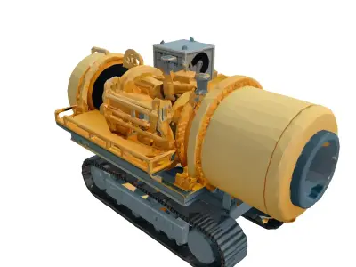 Tracked Industrial Cement Mixer 3D Model Low-poly 3D model