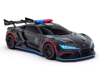 Luxury Police Interceptor 3D Model Low-poly 3D model