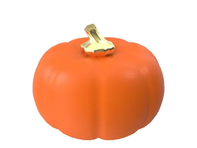 Orange Pumpkin Low-poly 3D model