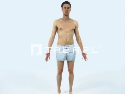 Virtue A Beach Animated Rigged Sports Man Low-poly 3D model