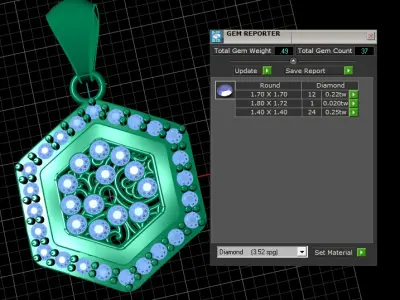 DIAMOND HONEYCOMB PENDANT 3D PRINTABLE MODEL 3D print model