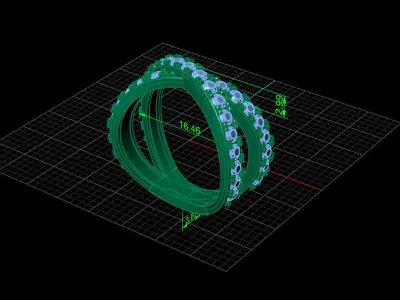 STL 3DM Print Ready Women Diamond Ring Lightweight Printable  3D print model 31