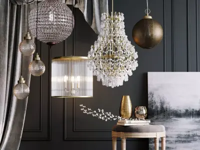 Elegant chandeliers 3D model