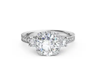 ZRP017 person engagement ring in rose gold 3D print model