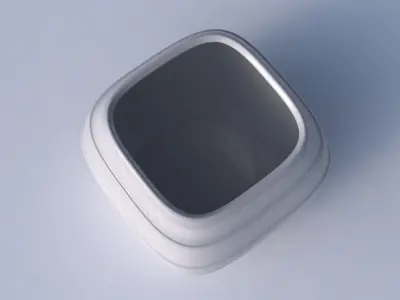 Bowl semi-quadratic with smooth horizontal ribbons 3D print model