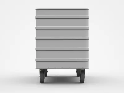 Longer Industrial Container On Wheels 3D model