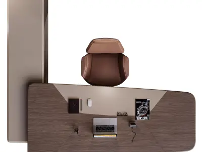 High Tech Executive Office Desk W-2428 3D model