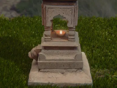 Indian Shrine Lamp Post 3D model