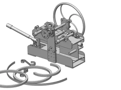 Manual Scroll Bending Machine for Decorative Metalwork 3D model