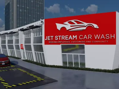 car wash -Rotating brushes inside 5185 Low-poly 3D model