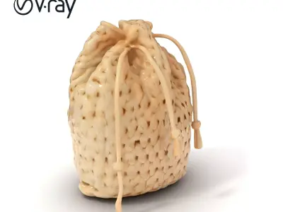 Macrame Yarn Bag Model Pack for Crafts and Decor Low-poly 3D model