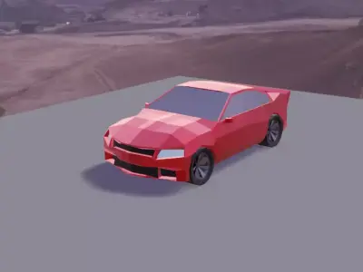 low poly sport car 3D model